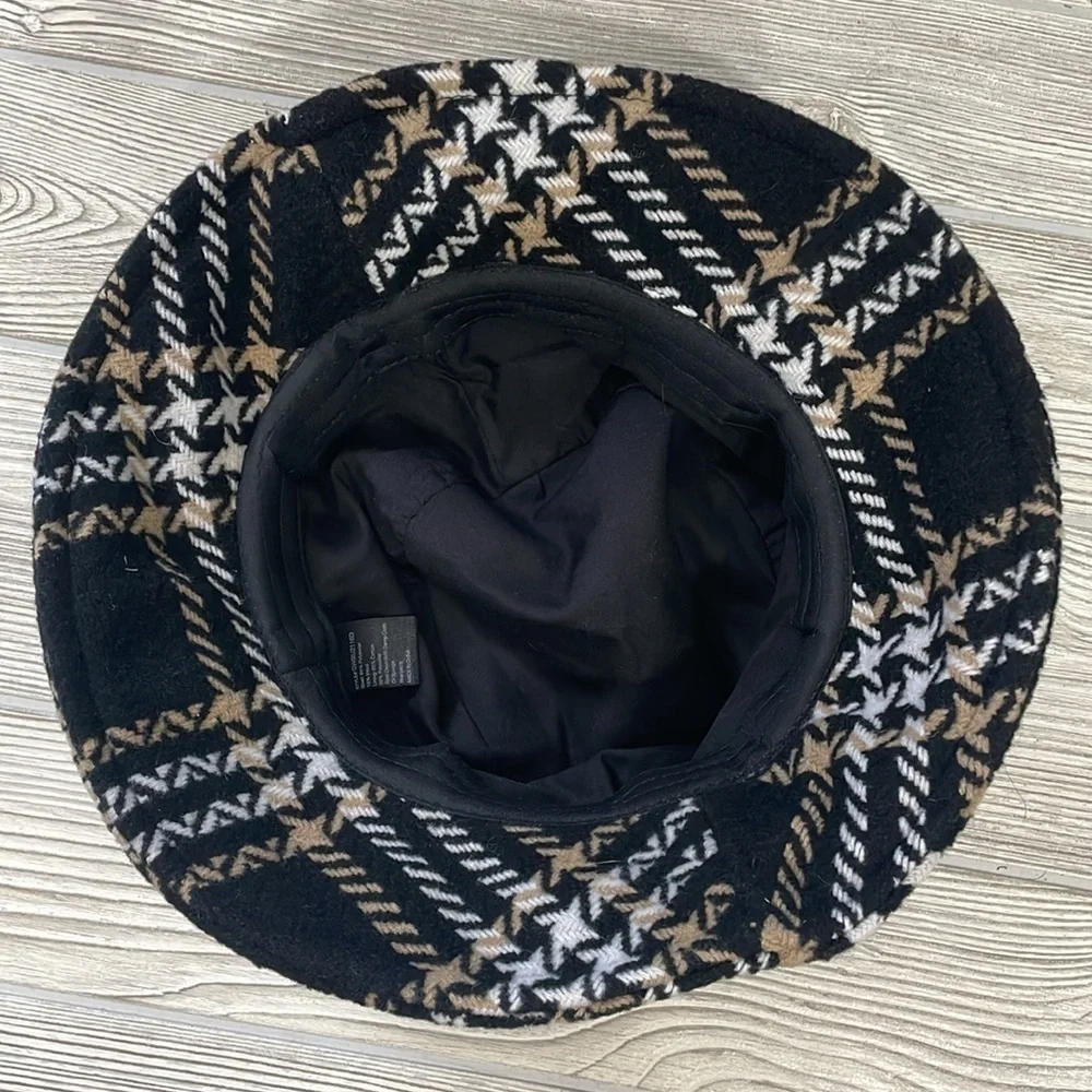 David & Young Plaid Wool Blend Hat